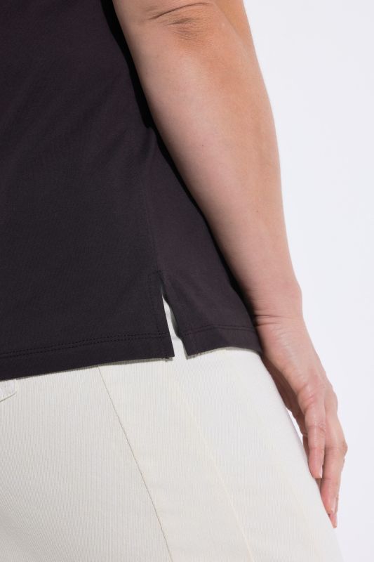 Тениска памучна с плетен джоб