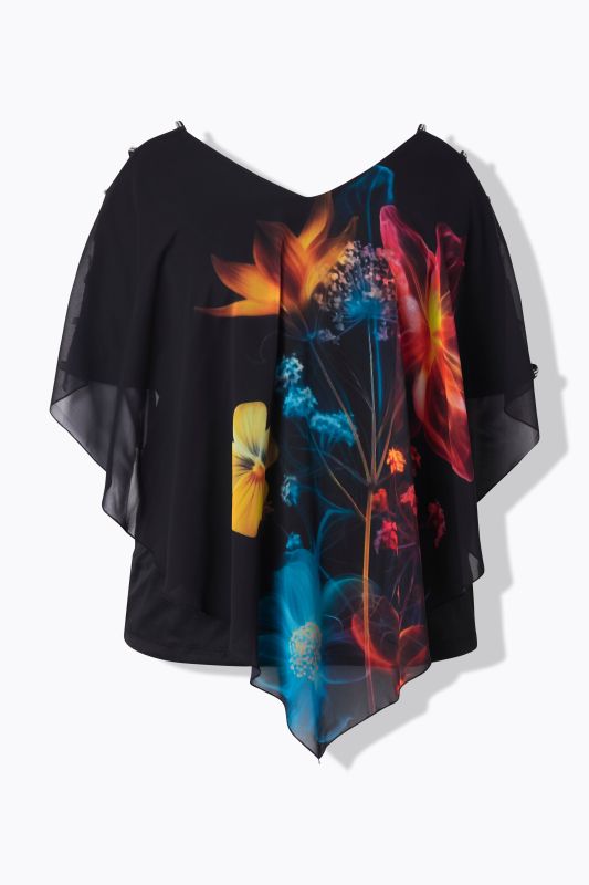Electric Bouquet Layered Chiffon Blouse