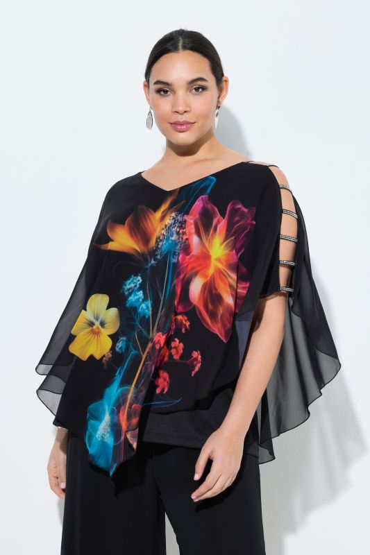 Electric Bouquet Layered Chiffon Blouse
