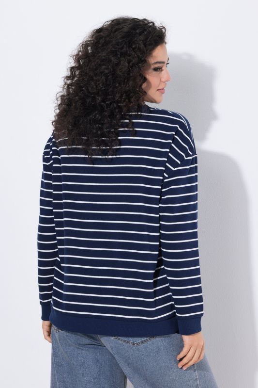 Striped Long Sleeve Crew Neck Sweatshirt