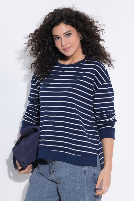 Striped Long Sleeve Crew Neck Sweatshirt