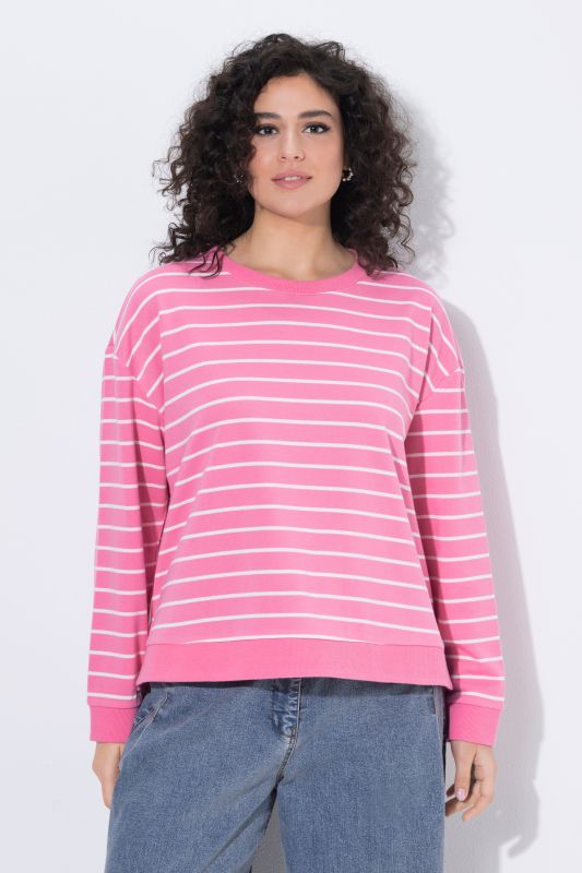 Striped Long Sleeve Crew Neck Sweatshirt