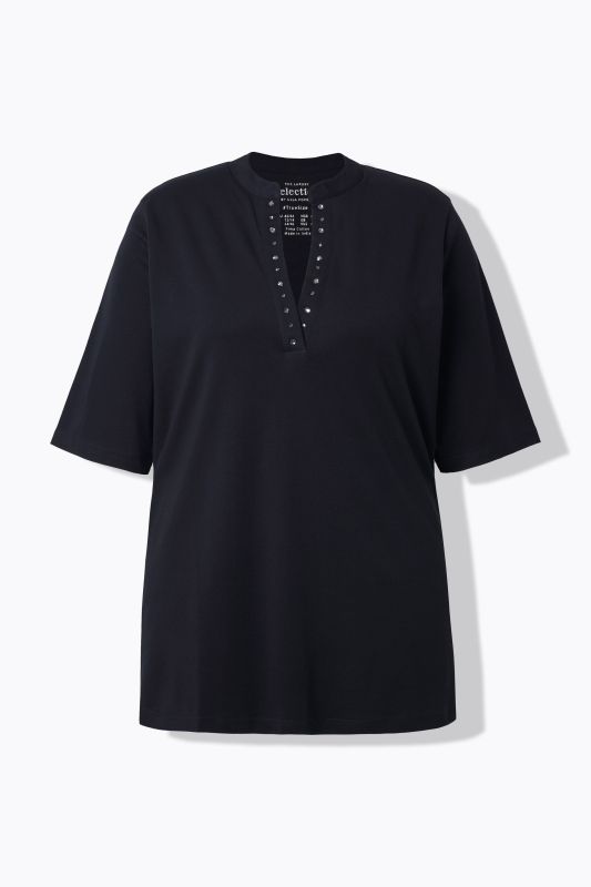 Rhinestone Neckline Pima Cotton Tee