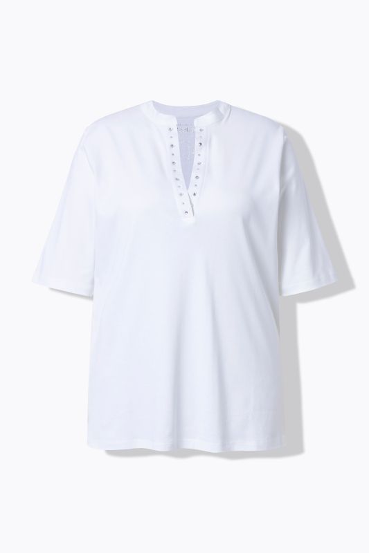 Rhinestone Neckline Pima Cotton Tee