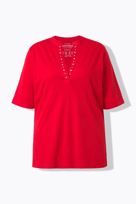 Rhinestone Neckline Pima Cotton Tee