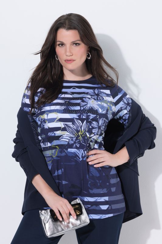 Striped Flower Pima Cotton Tee