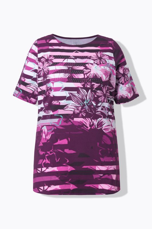 Striped Flower Pima Cotton Tee