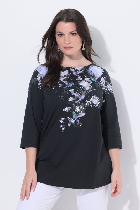 Hummingbird Print Pima Cotton Tee