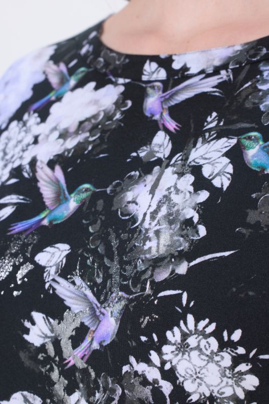 Hummingbird Print Pima Cotton Tee