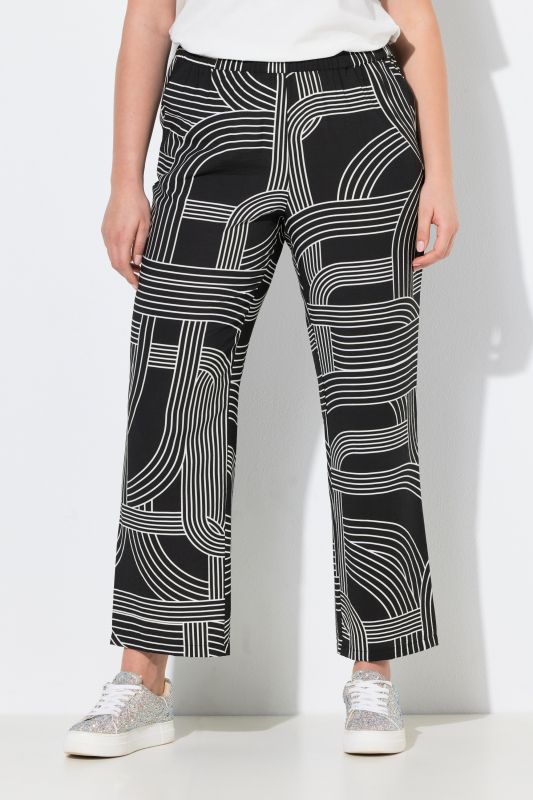 Geometric Print Elastic Waist Paints