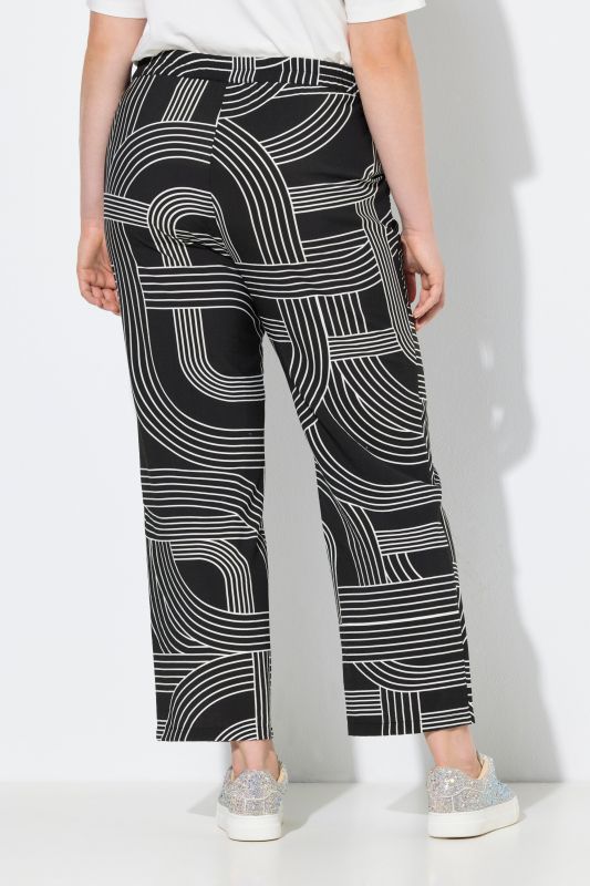 Geometric Print Elastic Waist Paints