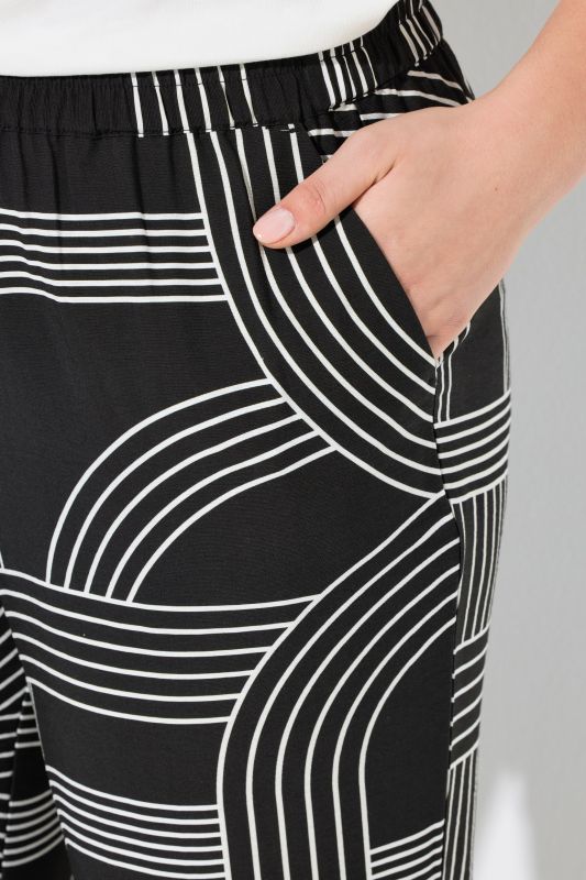 Geometric Print Elastic Waist Paints