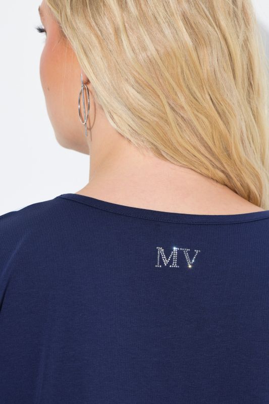 Curve Print Mixed Material Tee