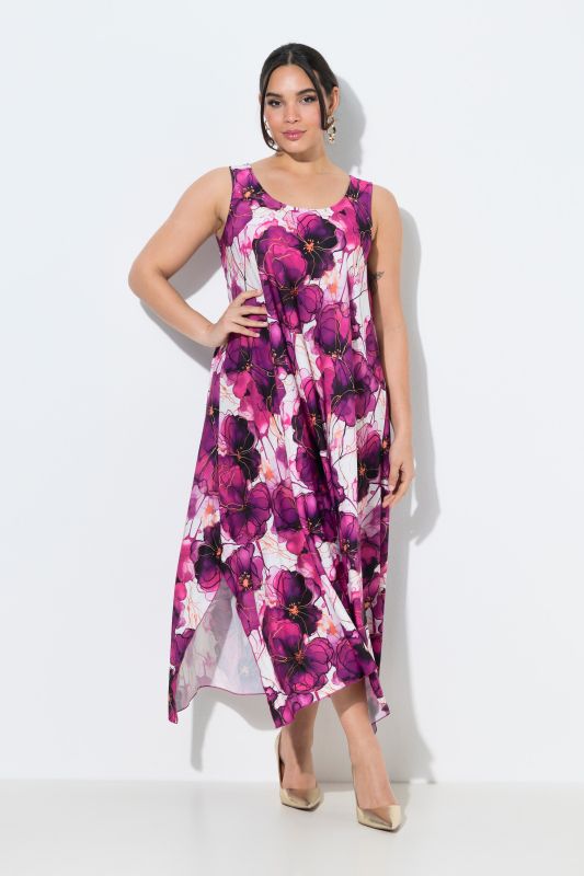 Рокля с акварелен флорален принт