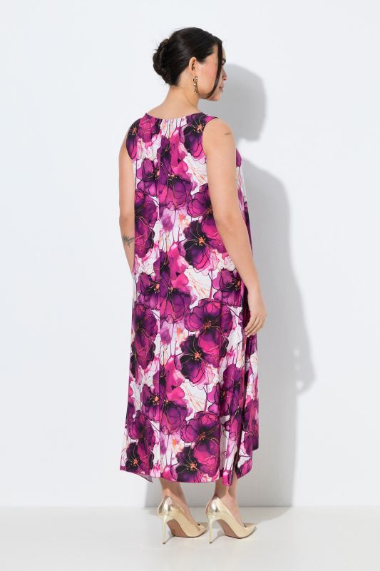 Рокля с акварелен флорален принт