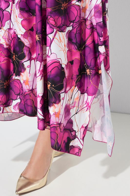 Рокля с акварелен флорален принт