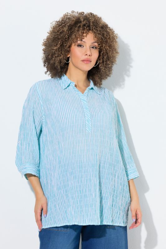 Блуза с яка и райета