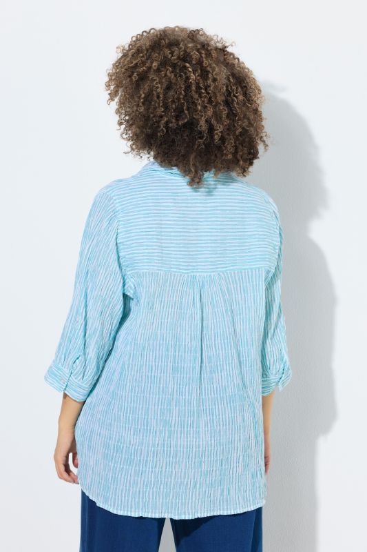 Блуза с яка и райета