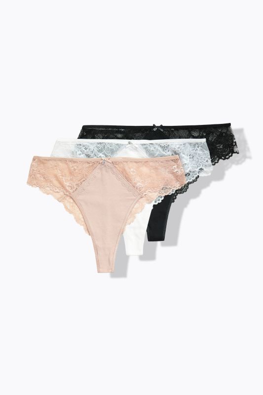 3 Pack of Lace Thongs