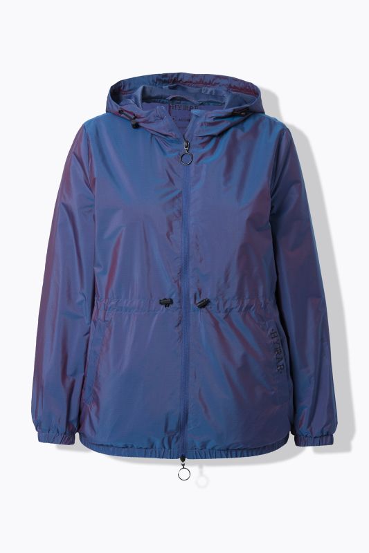 Iridescent Drawstring Waist Rain Jacket
