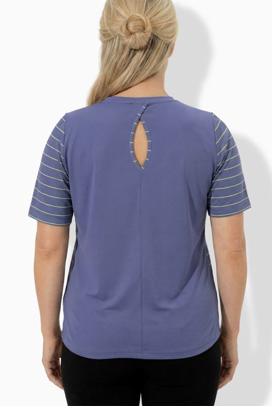 Тениска с неонови райета