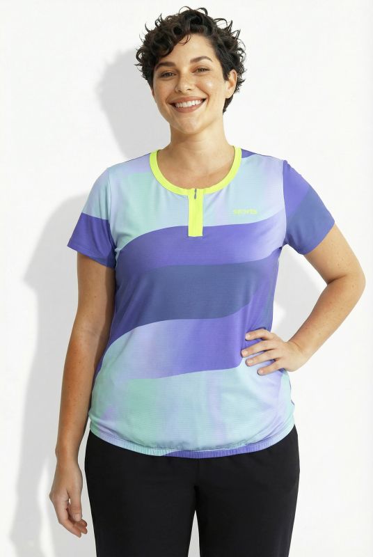 Тениска с принт на вълни