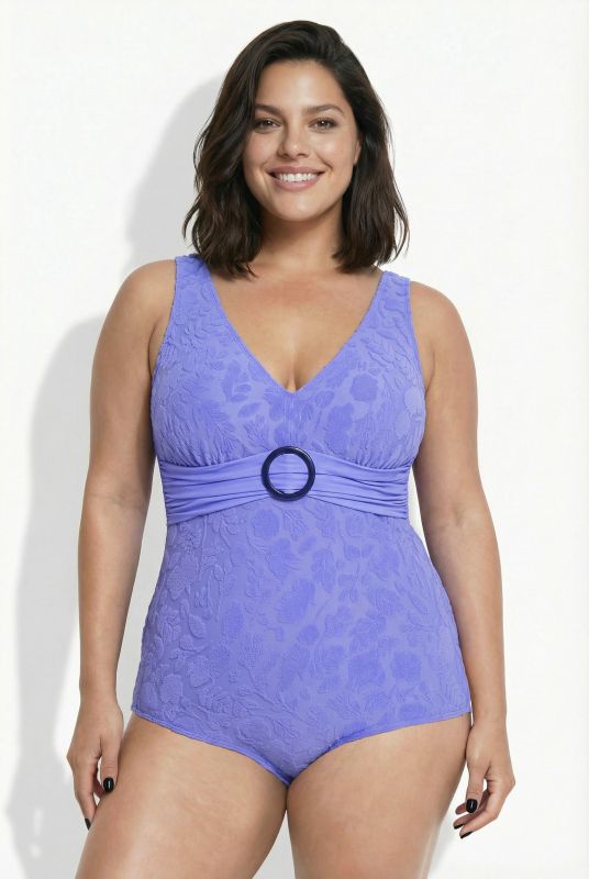 Tonal Textured Floral One Piece Swimsuit