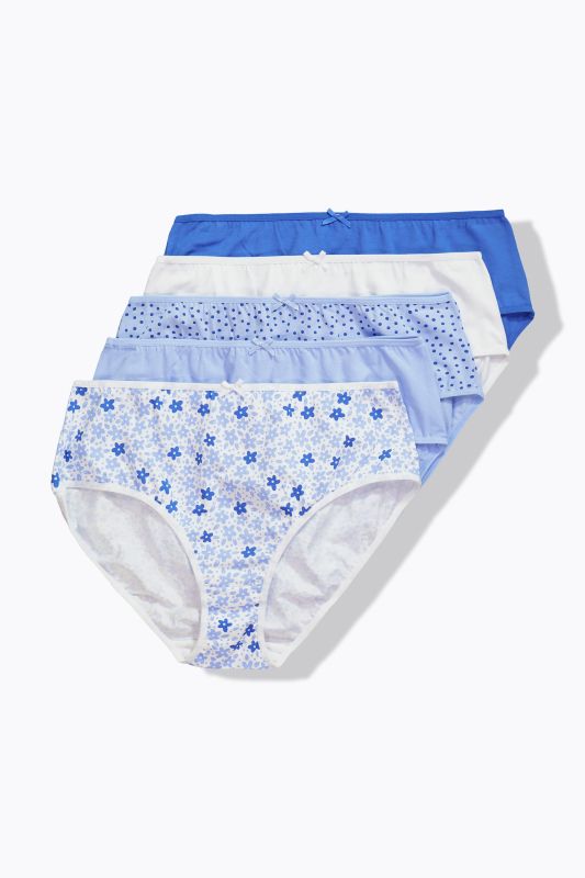 5 Pack of Panties- Blue Floral