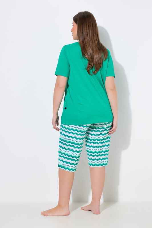 Zigzag Print Two Piece Pajama Set