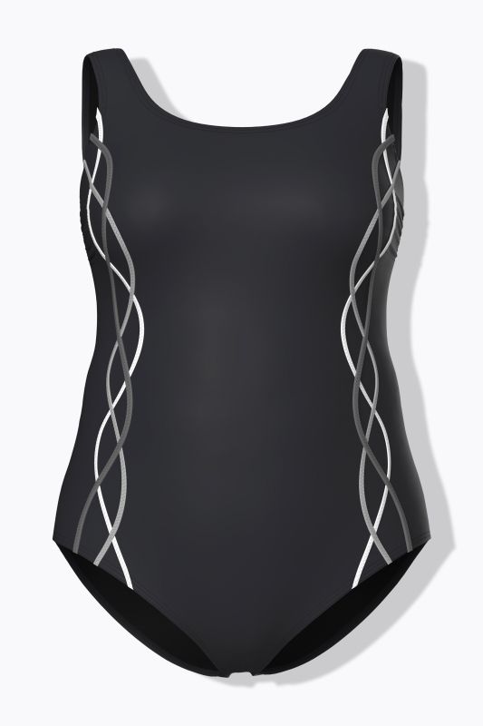 Бански спортен с контрастни линии