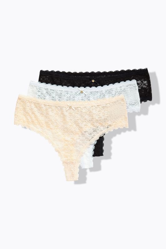 TruYou 3 Pack Floral Lace Thongs