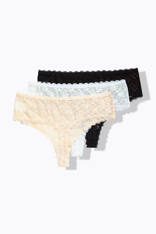 TruYou 3 Pack Floral Lace Thongs