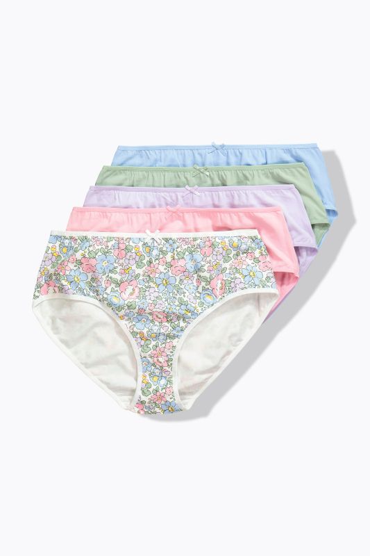 5 Pack of Panties- Pastel Floral