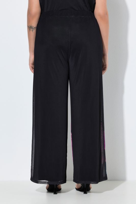 Панталон с шифон и флорални мотиви