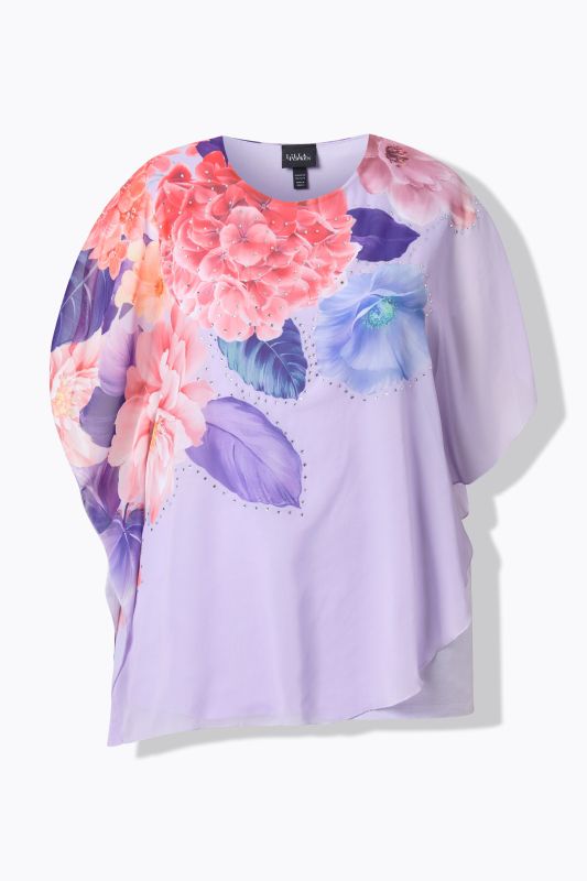 Pastel Floral Layered Chiffon Blouse