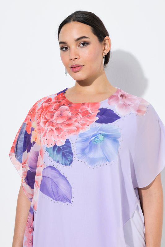Pastel Floral Layered Chiffon Blouse