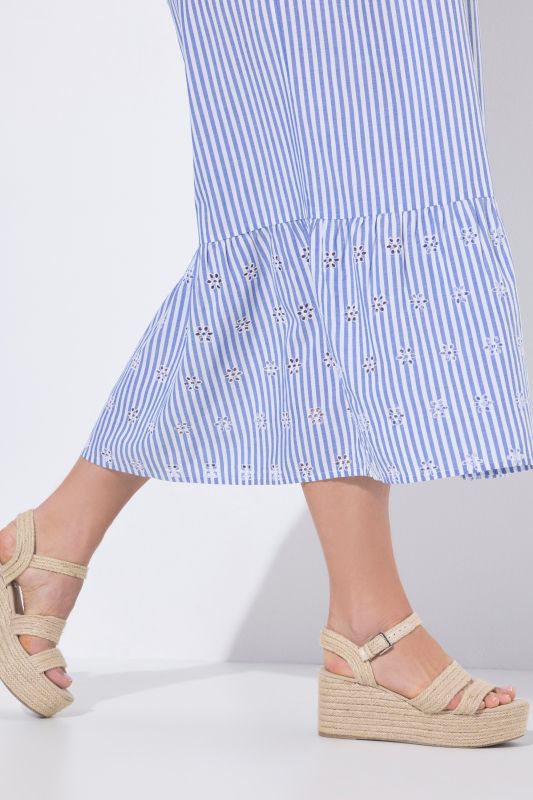 Striped Stand-Up Collar Dress