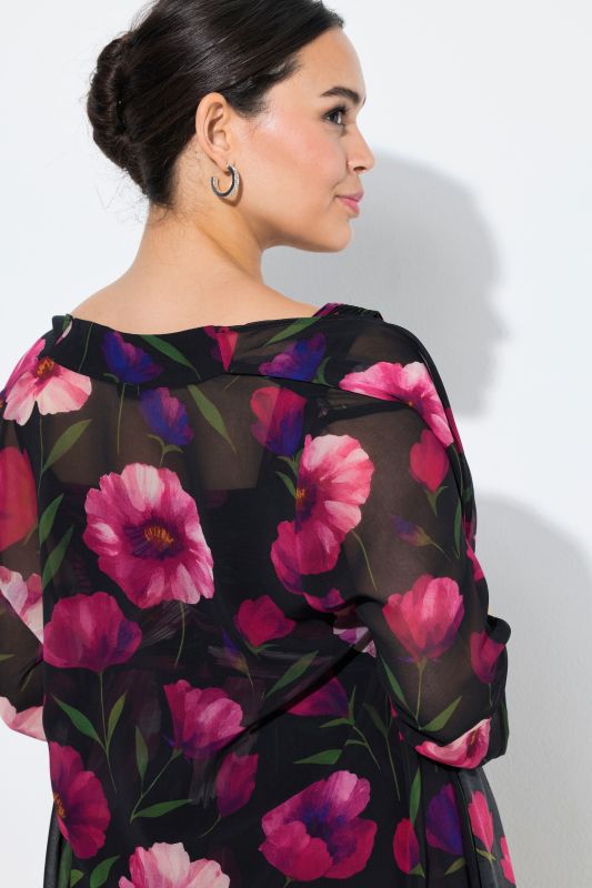 Сако от шифон с флорален принт