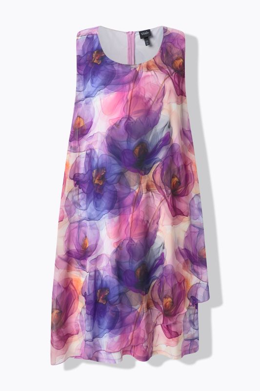 Рокля с шифон и артистичен принт