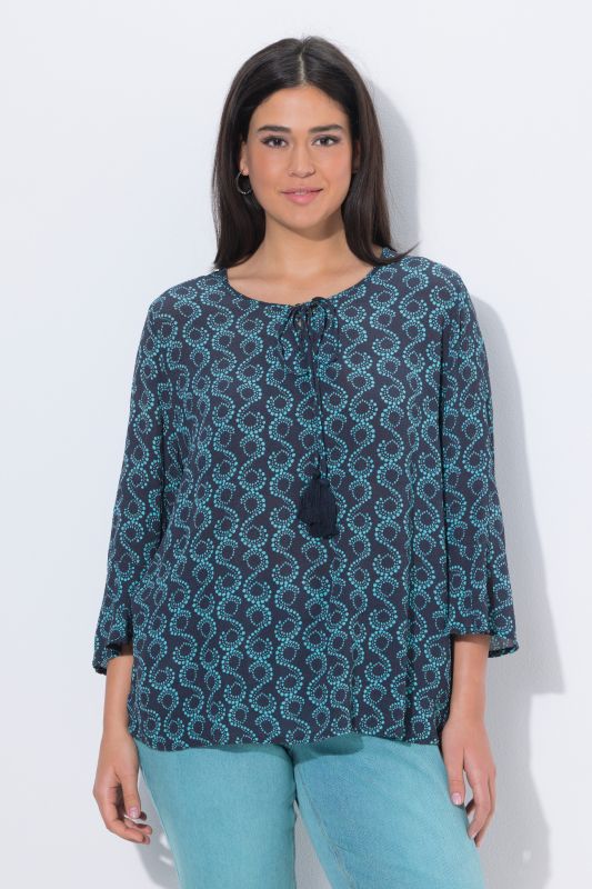 Блуза със завъртян принт