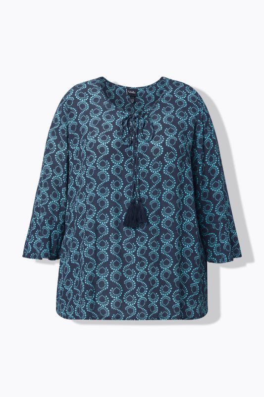 Блуза със завъртян принт
