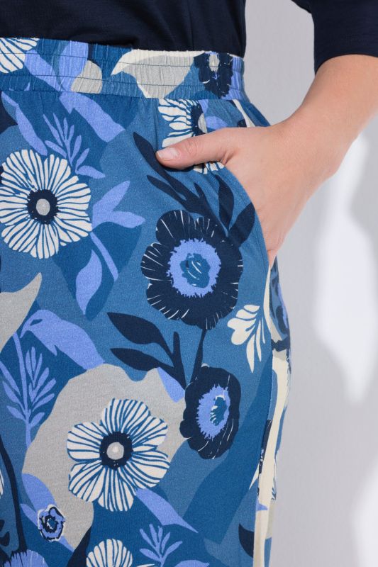 Eco Cotton Swirling Floral Print Culottes