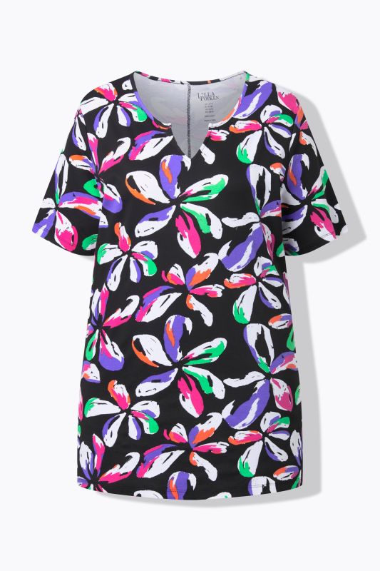 Туника с рисуван флорален принт