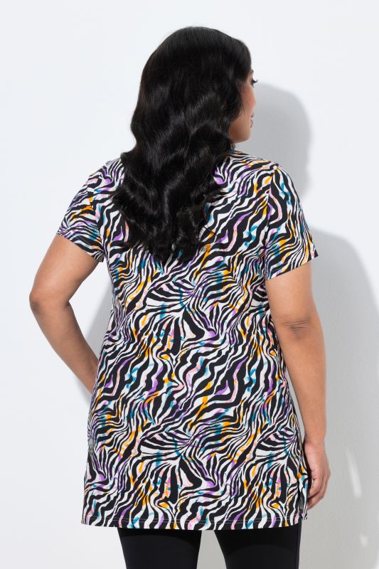 Туника с цветен зебров принт