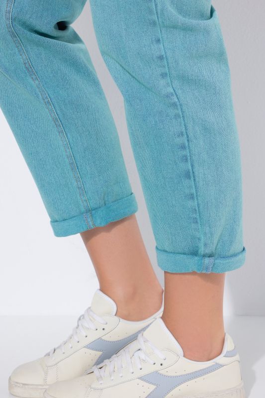 Blue Wash Stretch Fit Boyfriend Jeans