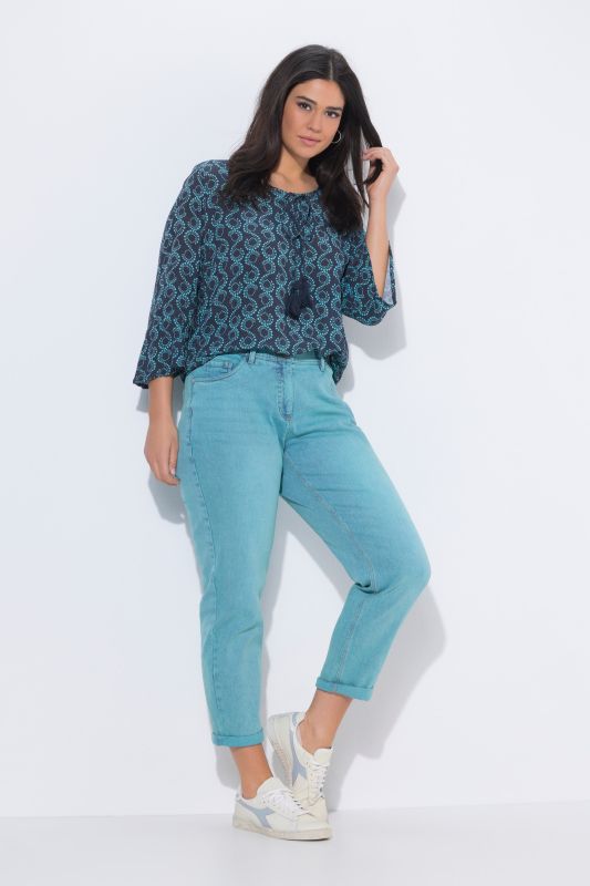 Blue Wash Stretch Fit Boyfriend Jeans