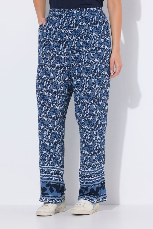 Floral Print Elastic Waist Palazzo Pants
