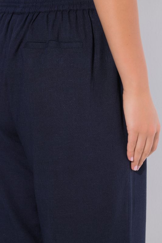 Linen Blend Elastic Waist Culottes
