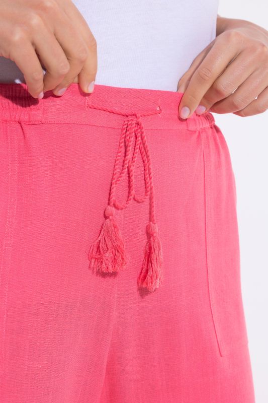 Linen Blend Elastic Waist Culottes