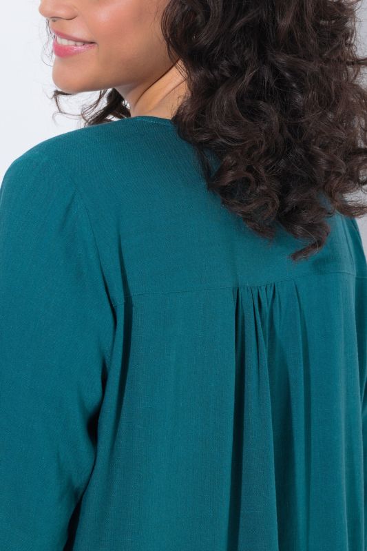 Блуза ленена с метален акцент